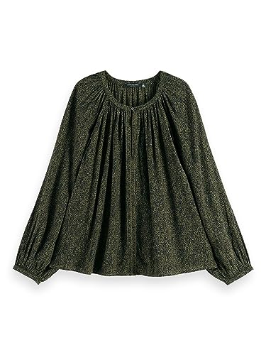 Scotch & Soda Damski top z nadrukiem balonowym, Leopard Spot Green 6670, 34