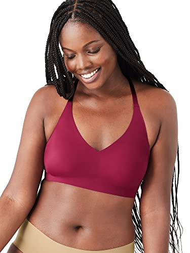 True & Co Damski biustonosz z koronką z prawdziwego ciała, trójkątny biustonosz Racerback, burak czerwony, XL