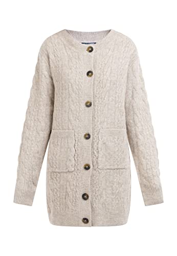 DreiMaster Kardigan z guzikami damski 39425097, Be?owy Melan?, XL-XXL
