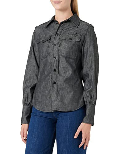 G-STAR RAW Damska koszula slim, Czarny (Jet Black Starch Press D22156-d195-d442), S