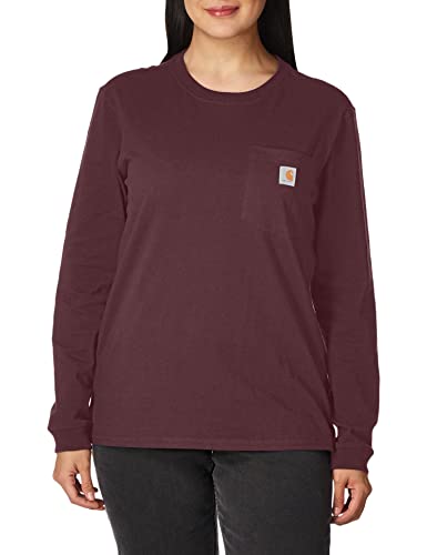 Carhartt Damska koszulka o lu?nym kroju z d?ugim r?kawem, Deep Wine, XL