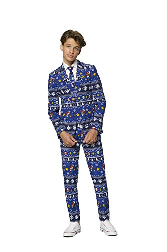 OppoSuits Zabawne stroje bożonarodzeniowe dla chłopców 10-16 lat - dostarczane z kurtką, spodniami i krawatem