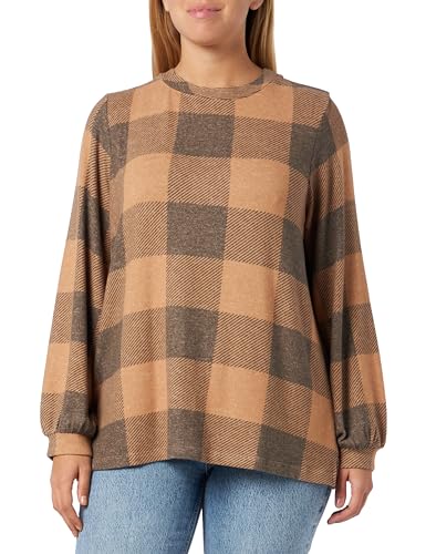 TOM TAILOR Damska koszulka z długim rękawem Plussize, 32499 – Blush Navy Cosy Check, 50