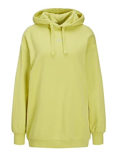 Jack&JONES Damska bluza z kapturem JXCLEO LS Loose TIME NOOS bluza z kapturem, Green Sheen/Szczegóły: EMB Moonbeam, L, Green Sheen/Szczegóły: emb Moonbeam, M