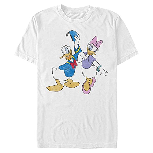 Disney Męski T-shirt Big Donald Daisy, biały, S
