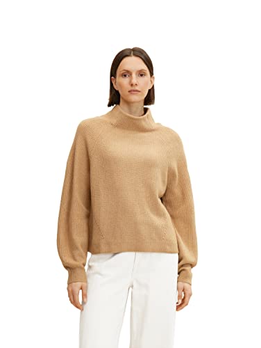 TOM TAILOR Damski Sweter z dzianiny Basic 1033278, 30263 - Soft Light Camel Melange, 3XL