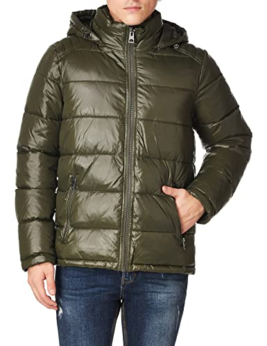 GUESS Męska kurtka Puffer Mid Weight, Oliwka, XXL