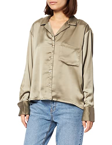 JACK & JONES Damska bluzka Jjxx Jxeva Ls Comfort satynowa koszulka Noos, beż, XL