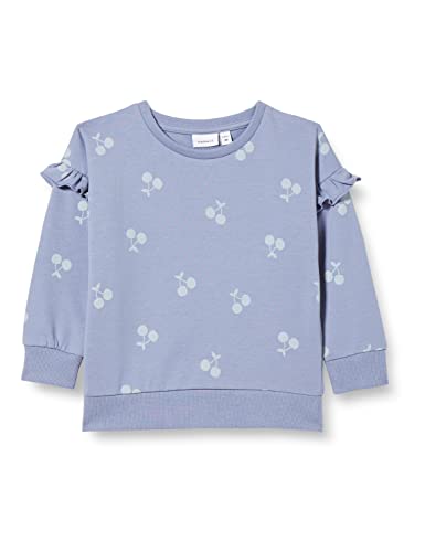 NAME IT Bluza dziecięca NMFTRINA LS SWE TOP UNB PB Sweatshirt, Tempest, 86, Tempest, 86 cm