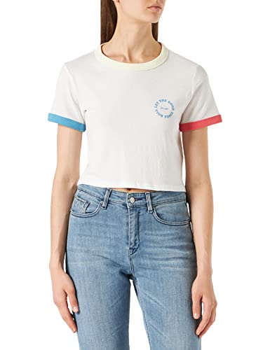 Wrangler Damska koszulka Baby Crop Tee, Worn White, XL