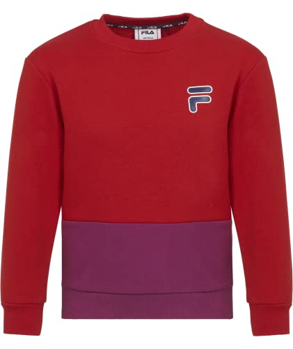 FILA Bluza dziecięca uniseks BINDERUP Crew Neck Sweatshirt, Wild Aster-True Red, 98/104
