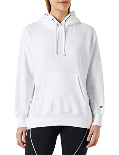 Champion Damska bluza z kapturem Legacy American Classics Powerblend Terry Tape Logo Oversize, biały, S