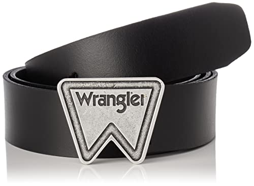 Wrangler Męski pasek z logo, czarny, 105, czarny