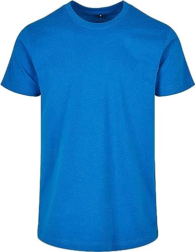 Build Your Brand Męski Basic okrągły dekolt, męski T-shirt o klasycznym kroju, dostępny w wielu kolorach, rozmiary XS-5XL, kobaltowy niebieski, M