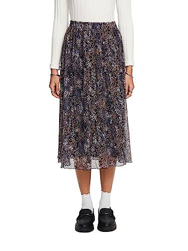 ESPRIT Spódnica midi z plisowaną plisą, czarny, XL