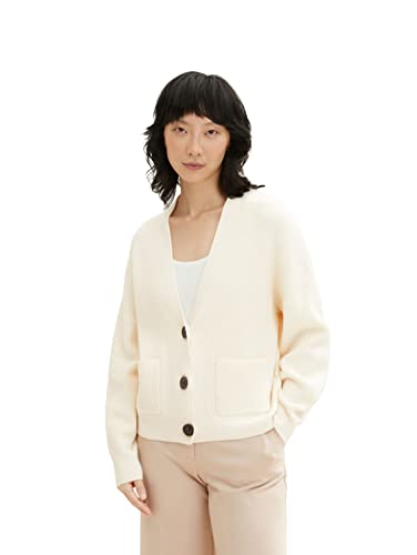 TOM TAILOR Damski kardigan z kieszeniami 1033541, 28130 - Soft Buttercream, XL