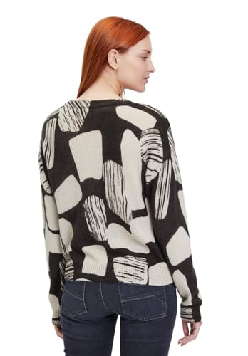 Betty & Co Damski sweter z dzianiny krótki rękaw 1/1, Czarny naturalny, 36