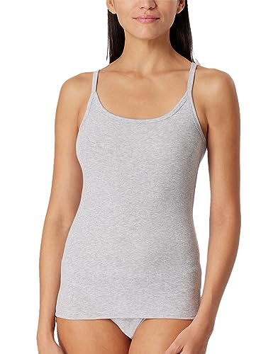 Schiesser Damski top spaghettitop podkoszulek Organic Cotton-Pure Rib bielizna, szary-mel_179885, 36, szary-mel._179885, 36