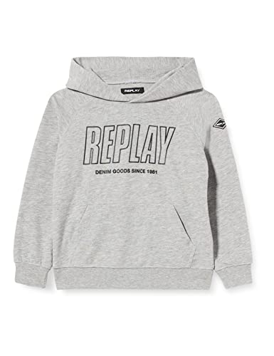 Replay Chłopięca bluza z kapturem, mieszanka bawełny, szara (Grey Melange M02), 6 lat, M02 Grey Melange, 6 lat