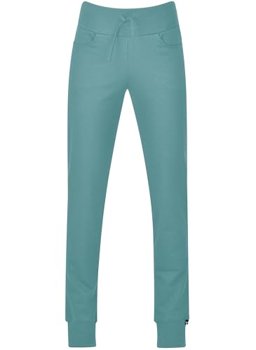 TRIGEMA Damskie spodnie do biegania/biodrówki/spodnie sportowe z lekkiej jakości dresu i szerokiego elastycznego ściągacza - 577093, trawa morska., L