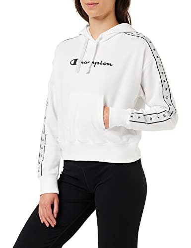 Champion Damska bluza z kapturem Legacy Tape 2.0 Powerblend Boxy, biała, XS