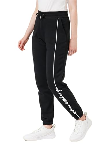 Armani Exchange Damskie spodnie dresowe z logo French Terry, czarny, L