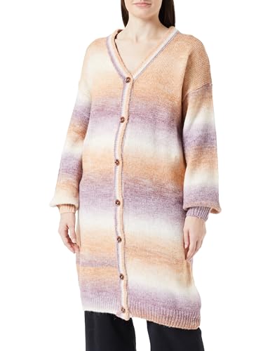 CARNEA Damski kardigan z dzianiny 10424757-CA04, beżowy liliowy wielokolorowy, XL/XXL, Beżowy, fioletowy, wielokolorowy, XL-XXL