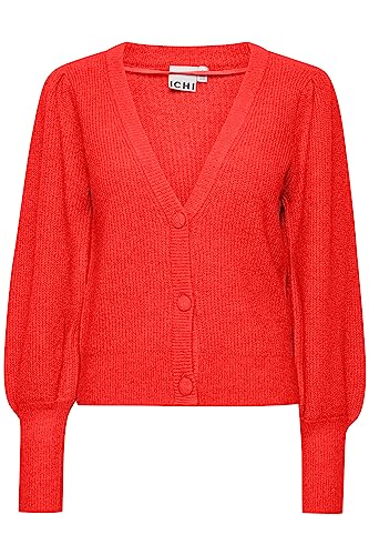 ICHI Damska kurtka z dzianiny IHDUSTY CA4, 171664/Poppy Red, S, 171664 / Poppy Red, S