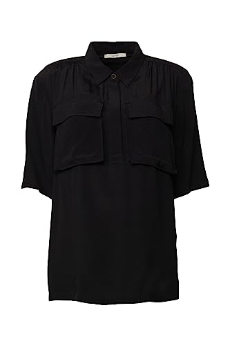 ESPRIT Bluzka z krepy, 001/Black, XXL