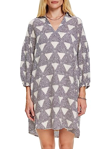 ESPRIT Wzorzysta sukienka, LENZING™ ECOVERO ™, ciemnoniebieski, 36