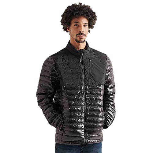 Superdry Męska kurtka Studios Contrast Core Down JKT, czarny, S