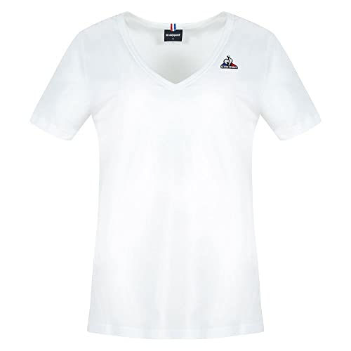Le Coq Sportif Damska koszulka ESS Tee SS Col V No 1W, New Optical White, XL