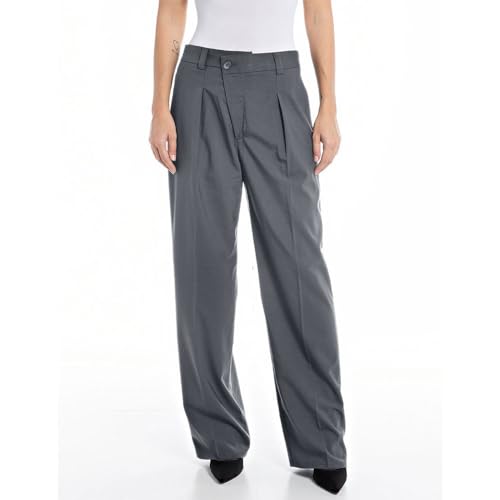 Replay Damskie spodnie Straight Fit, 493 Iron Gray, 24W