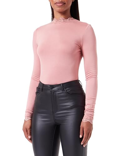 Bestseller A/S VMROSA LS Highneck Top JRS Noos, popielaty ró? (Ash Rose), M