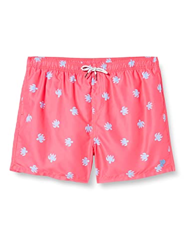 Męski strój kąpielowy wysokociśnieniowy, Różowy i niebieski żółw, M