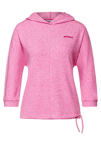 Street One damska bluza z kapturem, Pink Crush Melange, 38