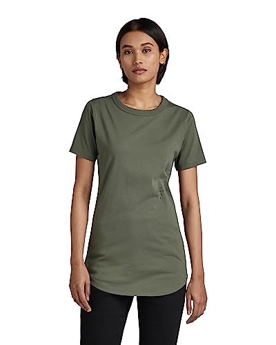 G-STAR RAW Koszulka damska Mysid Long Slim Logo r t, zielona (lt Hunter 336-8165), XS