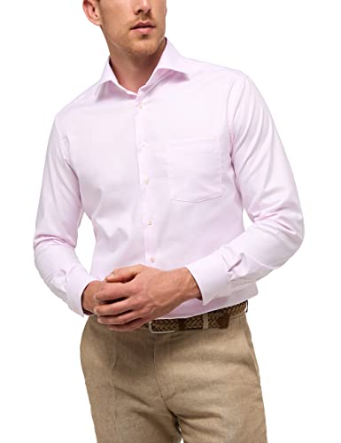 Eterna Męska koszula z długim rękawem Modern FIT Twill ROSÉ Structured, 15, Rosé, 36
