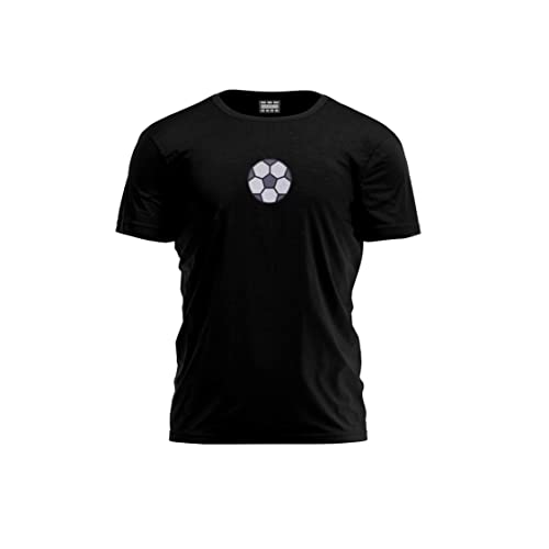 Bona Basics, Męski T-shirt z cyfrowym nadrukiem,% 100 bawełna, czarny, na co dzień, męskie topy, rozmiar: M, czarny, M