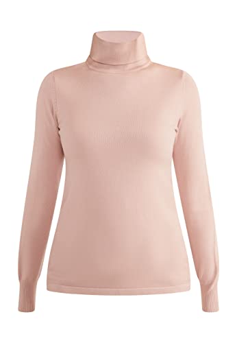blonda Damski sweter z golfem z dzianiny 15624942-BL01, brudny róż, XS/S, brudny róż, XS-S