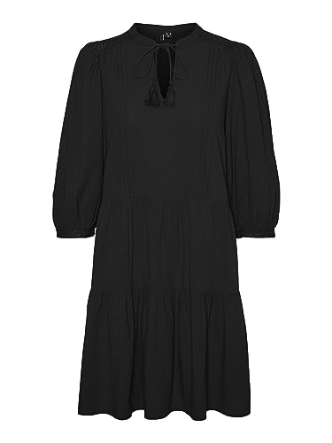 VERO MODA Sukienka damska VMPRETTY 3/4 Tunic NOOS, czarna, M, czarny, M