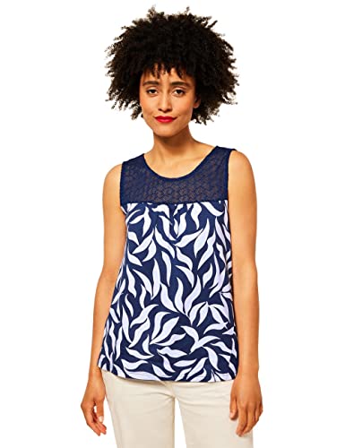 Street One Damski top z koronką New Vicky, AW Lake Blue, 38 (DE)