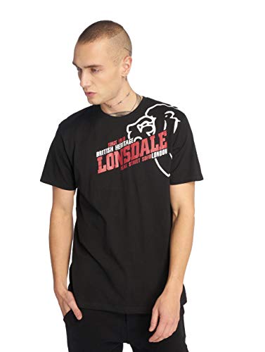 Lonsdale Męski T-shirt Walkley, czarny, 3XL