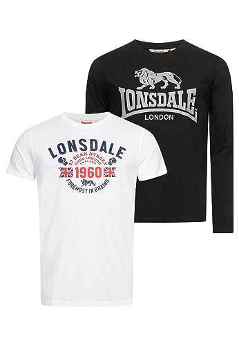 Lonsdale Fintona t-shirt męski, czarny/biały, 3XL, 117514