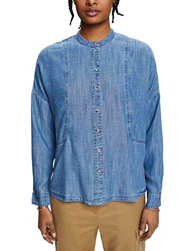 ESPRIT Damska 023EE1F305 bluzka, 902/BLUE MEDIUM WASH, L, 902/Blue Medium Wash, L