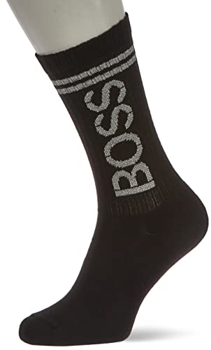BOSS Męskie skarpety Qs Rib Shine logo Cc, czarny1, 43/46 EU