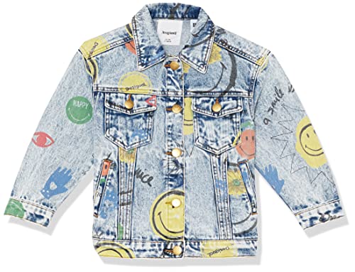 Desigual Girl's 5053 Denim MEDIUM WASH CHAQ_Afric, Blue, 10 Years, niebieski, 10 Lata