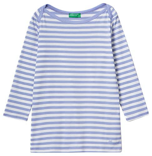 United Colors of Benetton Koszulka damska, Liliowy Wzór W Paski 8h0, M