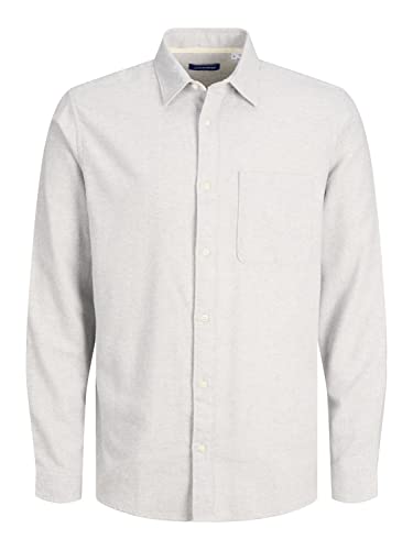 JACK & JONES Koszula męska Jorroger Melange Ls, jasnoszary melanżowy, M