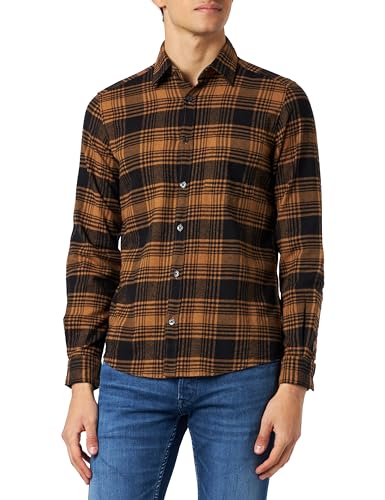 s.Oliver męska koszula w kratkę, Regular Fit Brown, S, brązowy, S